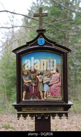 Chemin de Croix à Riederstein, Station J, Jésus est condamné à mort, Tegernsee, le lac Tegernsee, Haute-Bavière Banque D'Images