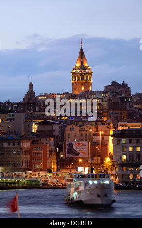 La tour de Galata, Golden Horn, Beyoglu, Istanbul, côté européen, Istanbul, Turquie, Province du côté européen Banque D'Images