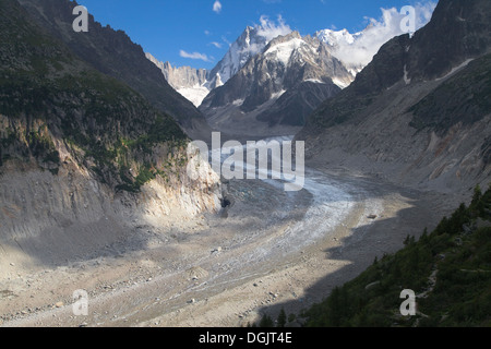 Mer de Glace Glacier de Montenvers, Chamonix-Mont-Blanc, France. Banque D'Images