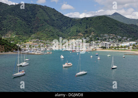 Port de Picton, Queen Charlotte Sound, île du Sud, Nouvelle-Zélande Banque D'Images