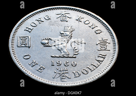 1960 Hong Kong 1 pièce d'un dollar Banque D'Images