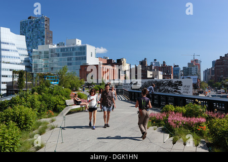 Le parc High Line à New York, USA. Banque D'Images