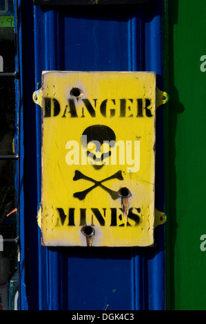 Danger des mines Mines terrestres Les mines terrestres Les mines terrestres sur le terrain champs de mines mines Déminage Déminage Banque D'Images