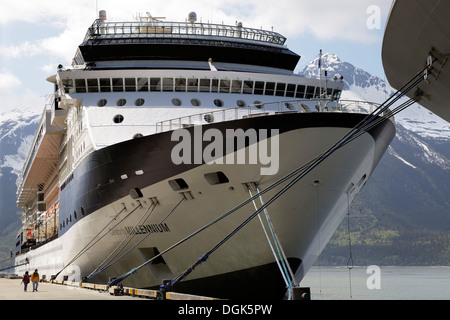 Les bateaux de croisière amarrés à Skagway en Alaska. Banque D'Images