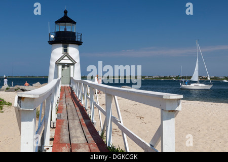 Brant Point Lighthouse sur l'île de Nantucket. Banque D'Images