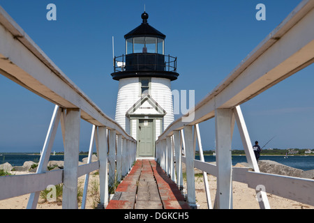 Brant Point Lighthouse sur l'île de Nantucket. Banque D'Images
