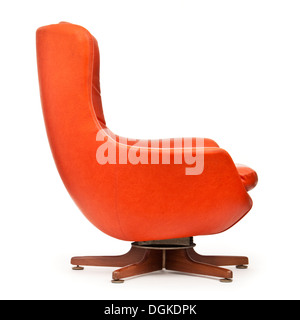 Orange Vintage fauteuil pivotant et d'inclinaison de la fin des années 1960 / début des années 1970. Banque D'Images