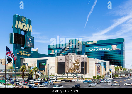 MGM Grand Hotel and Casino, Las Vegas Boulevard South ( la bande ), Las Vegas, Nevada, USA Banque D'Images