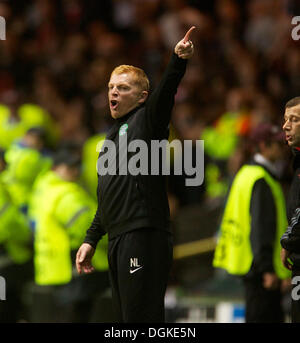 Glasgow, Ecosse. 22 octobre, 2013. Gestionnaire celtique Neil Lennon au cours de la Ligue des Champions match entre l'Ajax et celtique, de Parkhead Stadium. Credit : Action Plus Sport/Alamy Live News Banque D'Images