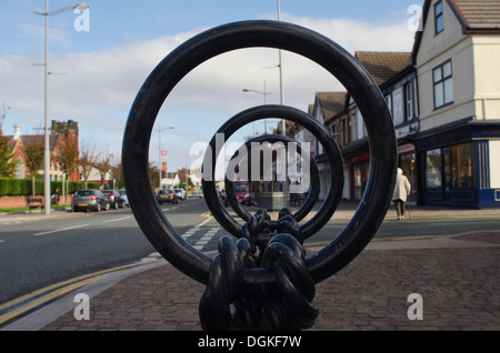 Mobilier urbain conçu richement dans Wirral ville Hoylake, l'hébergement de l'Open de Golf 2014 au Royal Liverpool Golf Club Banque D'Images