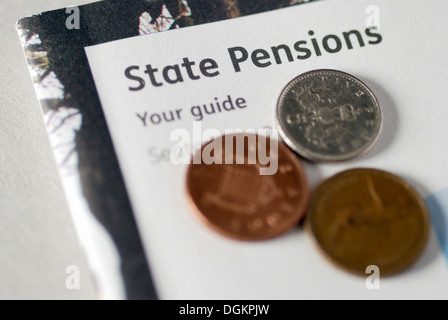 Service des pensions du gouvernement notice sur les pensions d'État. Banque D'Images