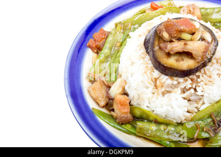 Sauté de porc croustillant avec du pois Banque D'Images