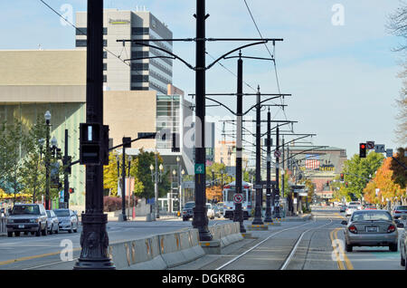 South Temple Street, Salt Lake City, Utah, USA, PublicGround Banque D'Images