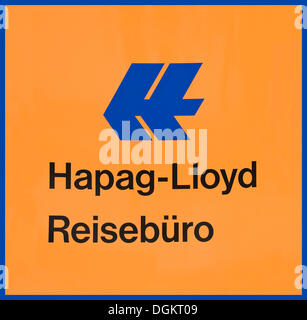 Hapag Lloyd Logo Reisebuero, Hapag Lloyd agence de voyage Banque D'Images