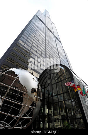 Zone d'entrée de la Willis Tower, anciennement Sears Tower et rebaptisé en 2009, Chicago, Illinois, États-Unis d'Amérique Banque D'Images