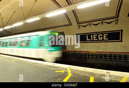 Station de Métro Liège, Metro, Paris, France, Europe Banque D'Images