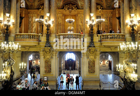 L'intérieur, le foyer de l'Opéra Palais Garnier, Opéra, Paris, France, Europe Banque D'Images