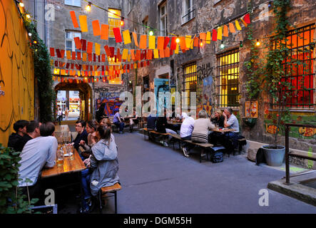 Jardin de la bière, restaurant dans la cour, le Haus Schwarzenberg, culture club, marché Hackescher, Café Central, graffiti Banque D'Images