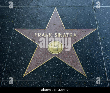 Terrazzo star pour le chanteur et acteur Frank Sinatra, artiste de télévision catégorie, Walk of Fame, Hollywood Boulevard Banque D'Images