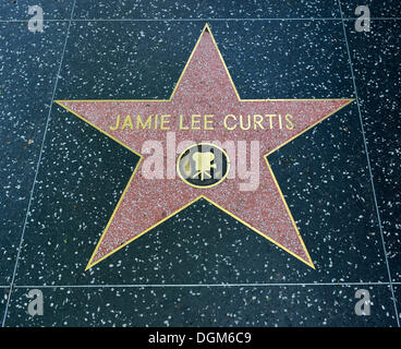 Terrazzo star pour l'actrice Jamie Lee Curtis, catégorie film, Walk of Fame, Hollywood Boulevard, Hollywood, Los Angeles Banque D'Images