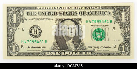 L'un-U.S. Dollar bill, avant Banque D'Images