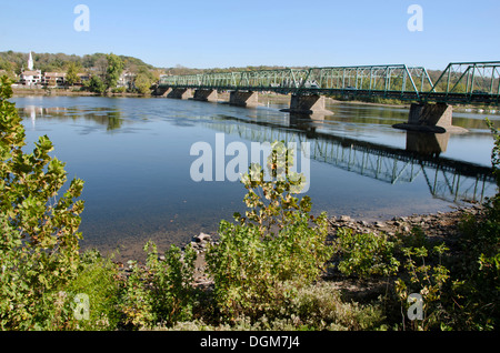 Lambertville Bridge à New Hope, Pennsylvanie. traversée de la rivière Delaware. United States Banque D'Images