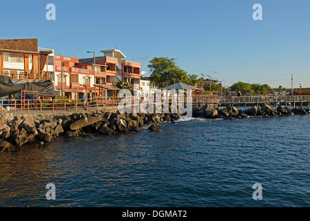 Vue sur le port de Puerto Baquerizo Moreno, San Cristobal Island, îles Galapagos, Equateur, Amérique du Sud Banque D'Images