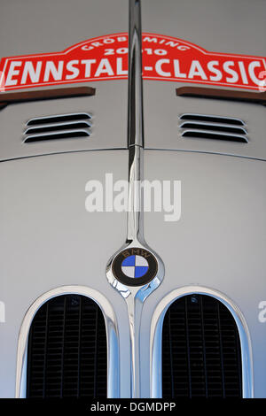 Détail de la hotte, BMW 328 COUPE, construit en 1939, Mille Miglia original depuis le Musée BMW, Ennstal Classic 2010 Vintage Car Banque D'Images