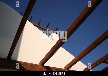 La vue de détail, maison à Amopi, l'île de Karpathos, îles de la mer Égée, la mer Égée, le Dodécanèse, Grèce, Europe Banque D'Images