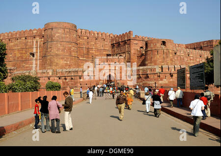 Le Fort Rouge, Agra, Uttar Pradesh, Inde du Nord, Inde, Asie du Sud, Asie Banque D'Images