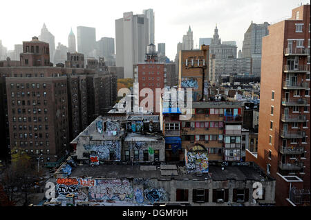 Les graffitis, Lower Manhattan, New York City, New York, États-Unis d'Amérique, États Unis, Amérique du Nord Banque D'Images