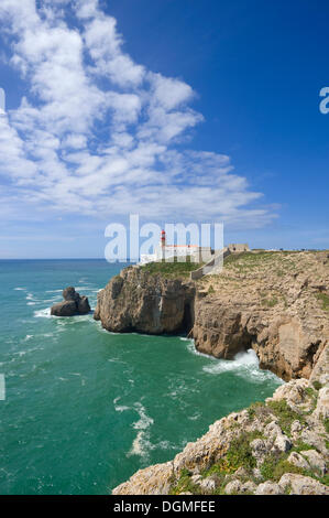 Phare de Cabo de Sao Vicente, Lagos, Algarve, Portugal, Europe Banque D'Images