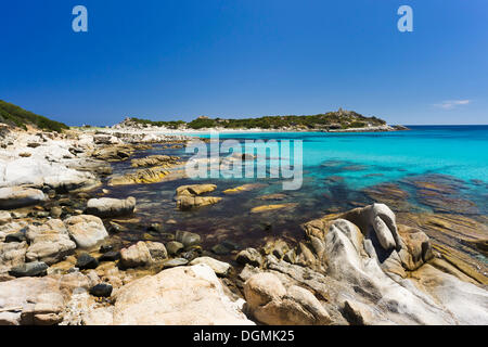 Plage de Punta Molentis, Villasimius, Sarrabus, province de Cagliari, Sardaigne, Italie, Europe Banque D'Images