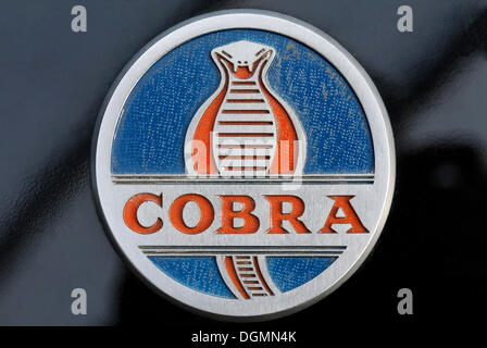 AC Cobra-symbole, le logo avec l'image d'un cobra, la voiture d'époque des années 60, Banque D'Images