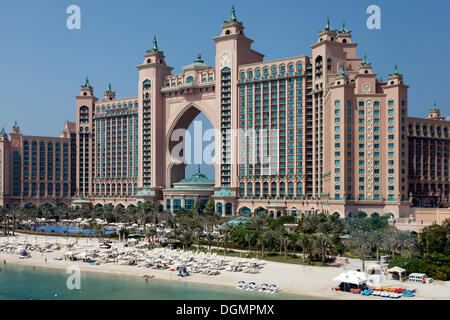 Atlantis, un hôtel de luxe, le Palm Jumeirah, Dubai, Émirats arabes unis, au Moyen-Orient, en Asie Banque D'Images