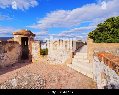 Castillo de Gibralfaro - château sur un Mont Gibralfaro à Malaga, Andalousie, Espagne Banque D'Images