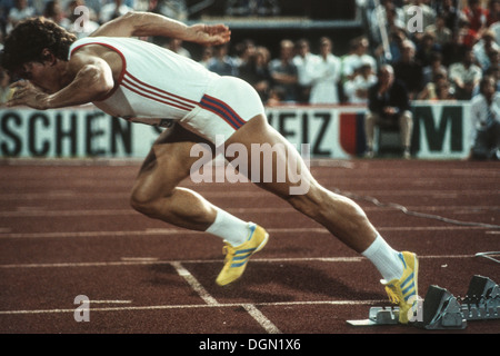 Jarmila Kratochvilova (CZE) en concurrence à Zurich en 1982. Banque D'Images