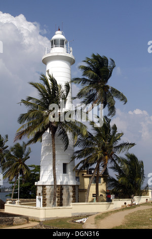 Leuchtturm & COCOTIERS GALLE SRI LANKA 17 Mars 2013 Banque D'Images