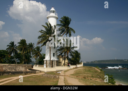 Leuchtturm & COCOTIERS GALLE SRI LANKA 17 Mars 2013 Banque D'Images