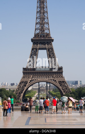 La Tour Eiffel, Paris, France, vue du Trocadéro Banque D'Images