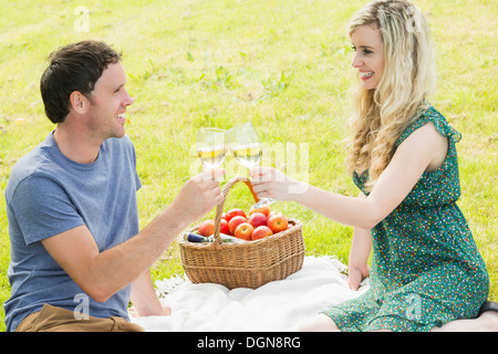 Young couple having a picnic Banque D'Images