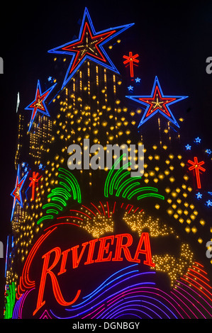 Le Riviera Hotel and Casino à Las Vegas sign. Banque D'Images