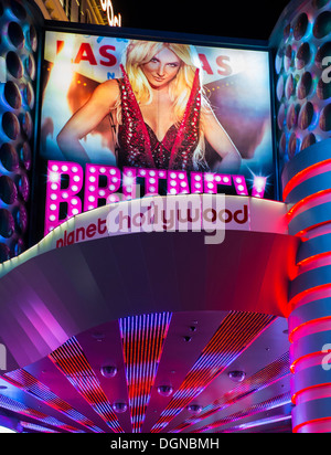 L'affiche du spectacle de Britney Spears au Planet Hollywood Resort à Las Vegas. Banque D'Images