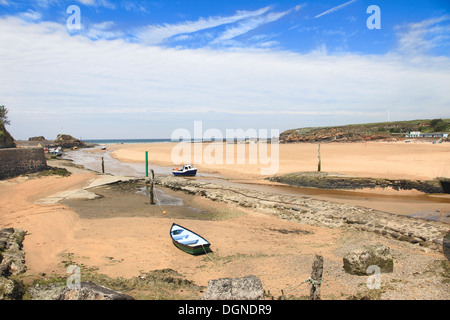 Grande plage de sable à Bude Cornouailles du nord de l'Angleterre Banque D'Images