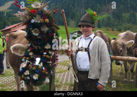 Viehscheid, célébration du retour des vaches des Alpes, Riezlern Kleinwalsertal, Walser, petite vallée, Allgaeu, Vorarlberg Banque D'Images