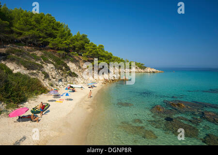 Kavourotypes beach sur Sithonia Chalkidiki ou Halkidiki, Grèce, Europe Banque D'Images
