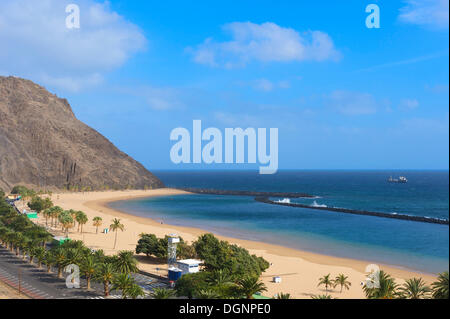 La plage de Teresitas, Tenerife, Canaries, Espagne, Europe Banque D'Images