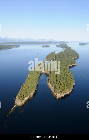Vue aérienne de l'Île, Gulf Islands, British Columbia, Canada Banque D'Images