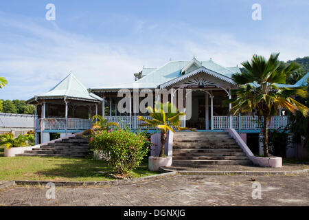 Restaurant Vye Marmithe, maison coloniale construite en 1870, Villa Artizanal, île de Mahé, Seychelles, Afrique, Océan Indien Banque D'Images