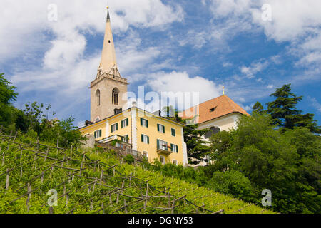 Clocher de l'église de Caldaro, province de Bolzano-Bozen, Italie, Europe Banque D'Images